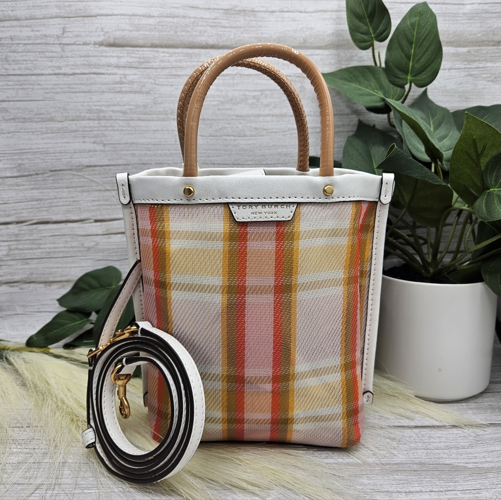Tory Burch rare mini Perry mesh tote Crossbody bag in Canyon flower mesh